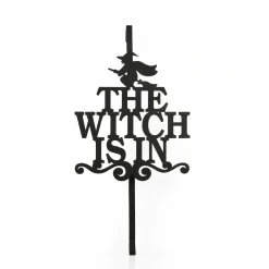 National Tree Company 18 in. Halloween The Witch Is In Metal Wreath Hanger