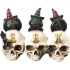 National Tree Company 5 in. Halloween Three Black Cats and EEK Skull Sign Decoration