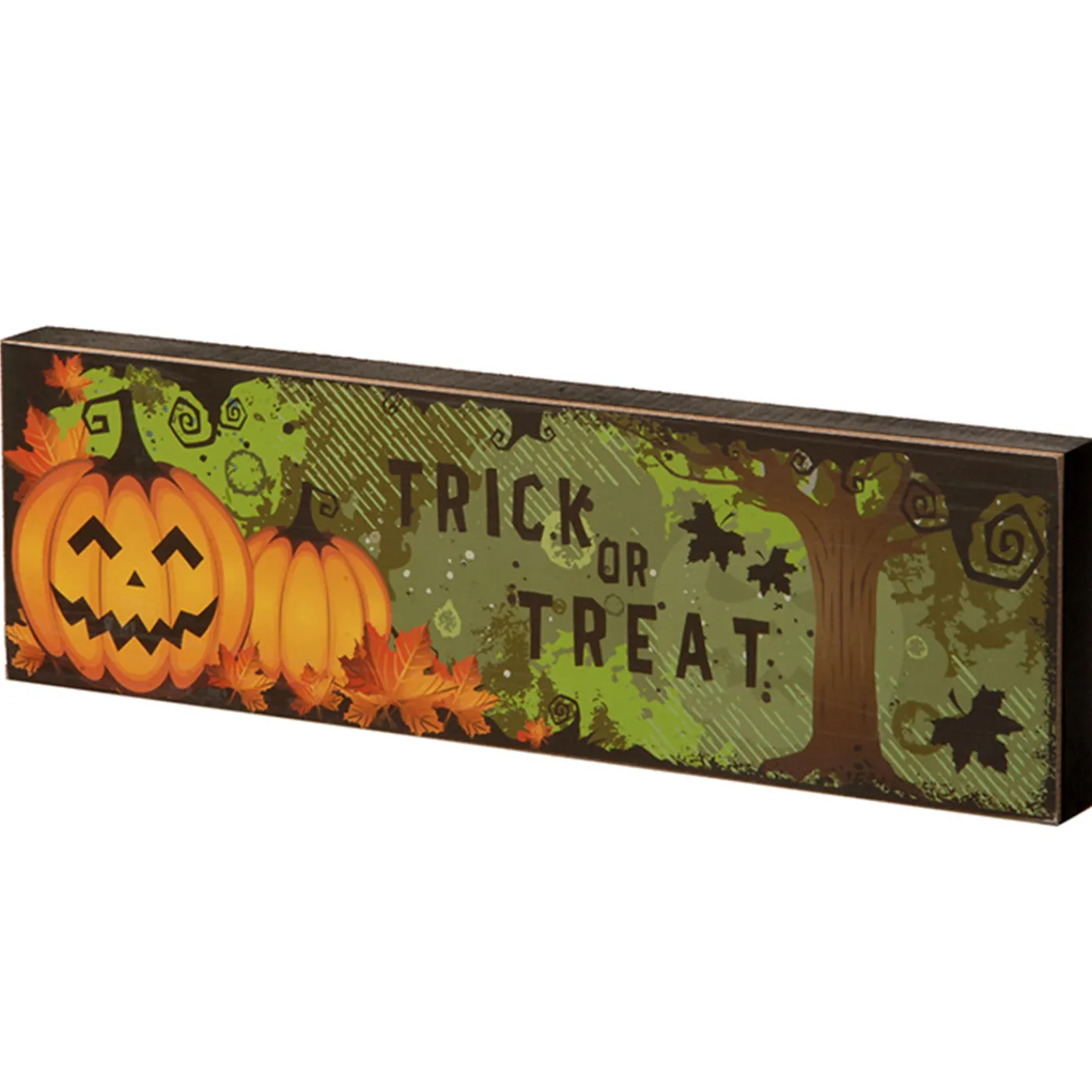 National Tree Company 4 in. Halloween Trick Or Treat Table Sign Decoration