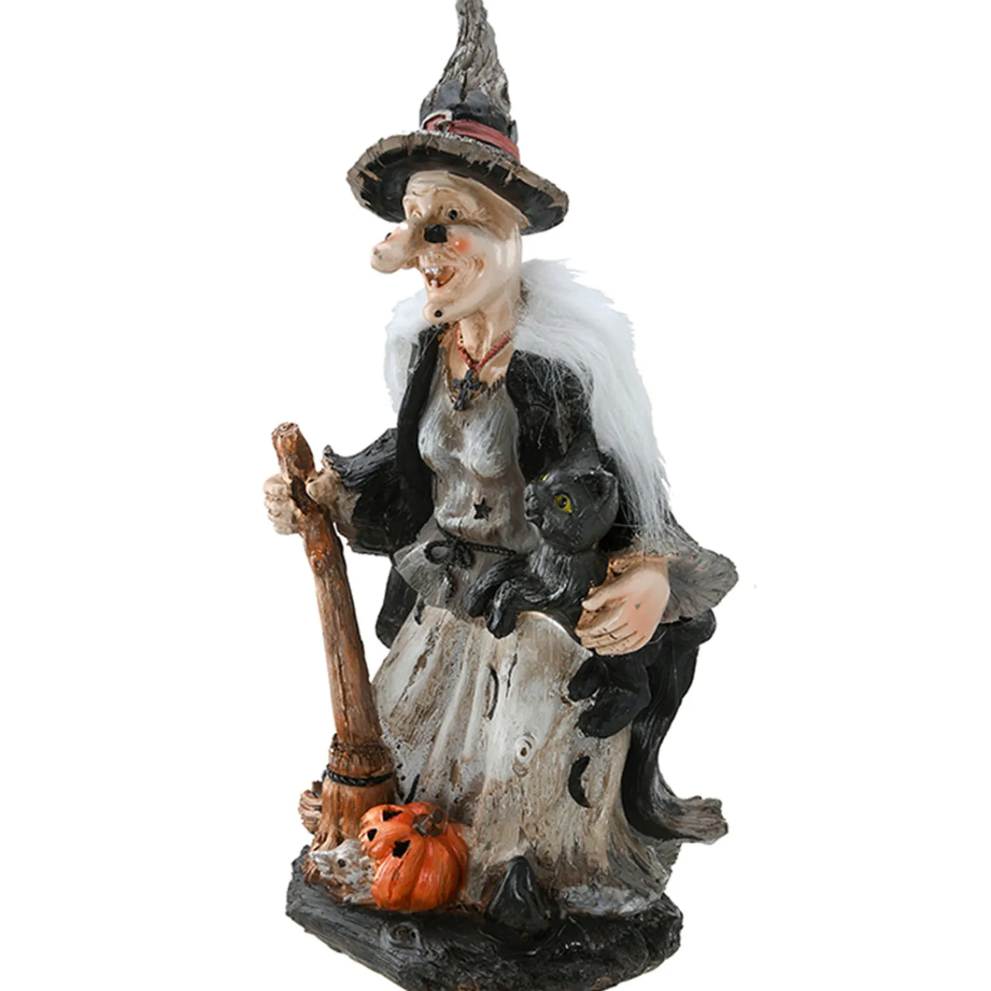 National Tree Company 18 in. Halloween Witch Holding Black Cane Table Decoration