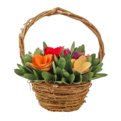 National Tree Company 10 in. Handcrafted Multicolor Floral Basket