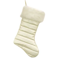 National Tree Company 20 in. HGTV Home Collection Puffy Coat Stocking, White