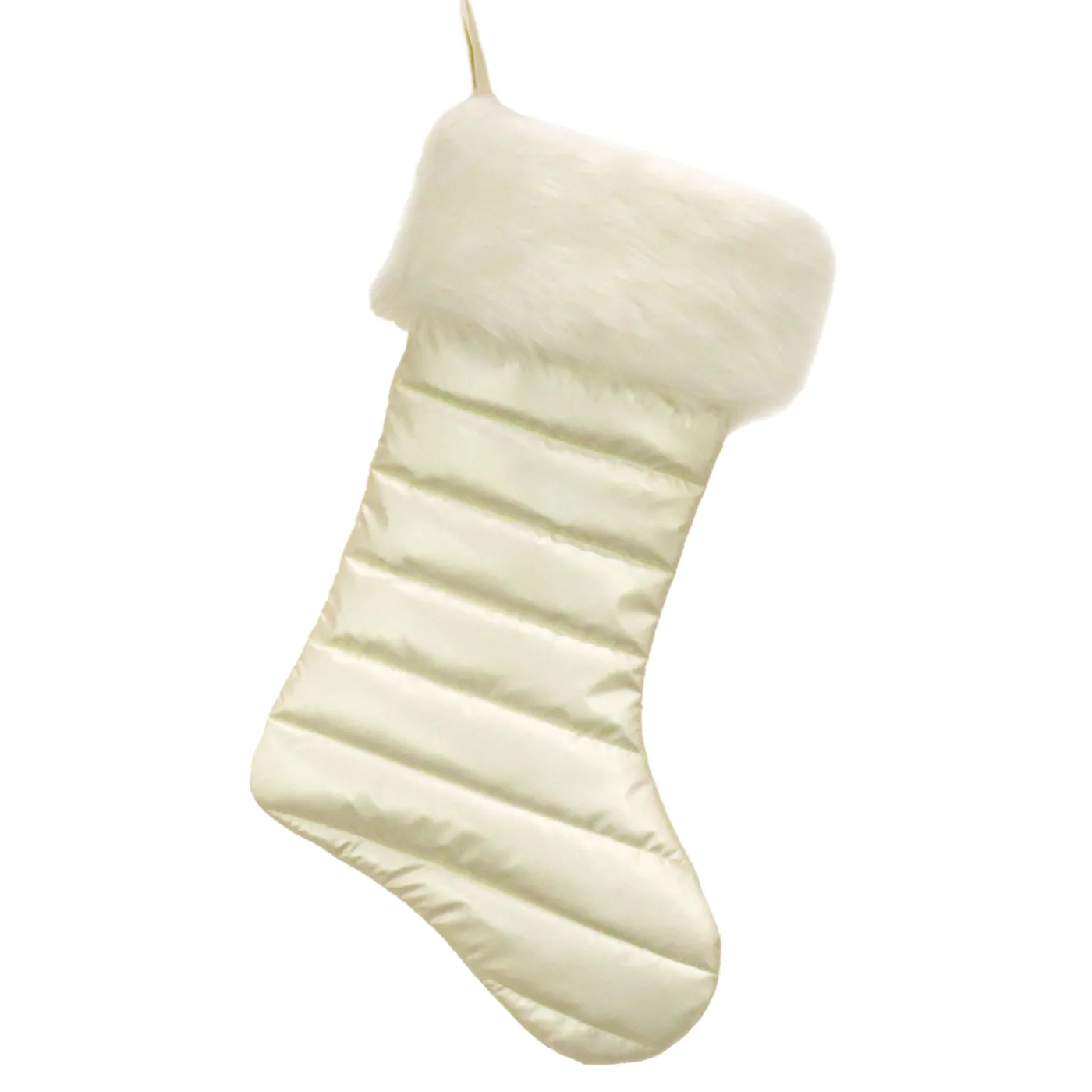 National Tree Company 20 in. HGTV Home Collection Puffy Coat Stocking, White