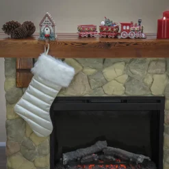 National Tree Company 20 in. HGTV Home Collection Puffy Coat Stocking, White