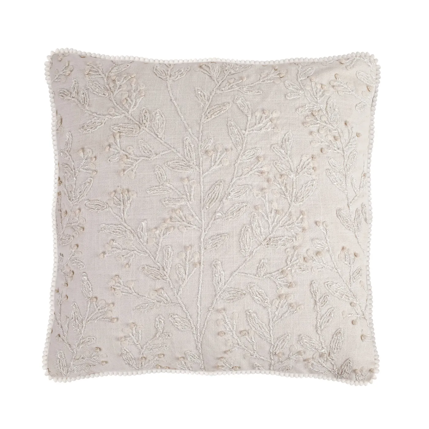 National Tree Company 18 in. HGTV Home Collection White Boho Christmas Pillow