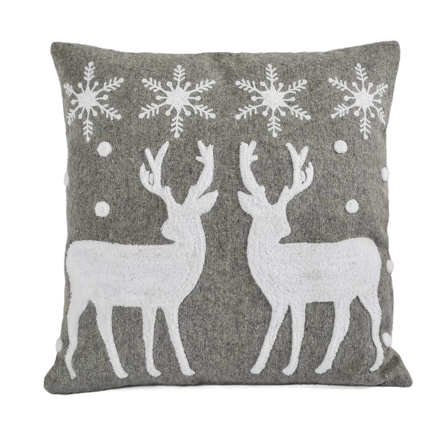 National Tree Company 18 in. HGTV Home Collection Reindeer and Snowflakes Pillow