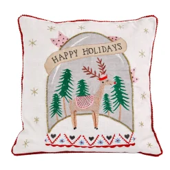 National Tree Company 18 in. HGTV Home Collection Snow Globe Christmas Pillow