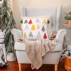 National Tree Company 18 in. HGTV Home Collection Evergreen Forest Christmas Pillow