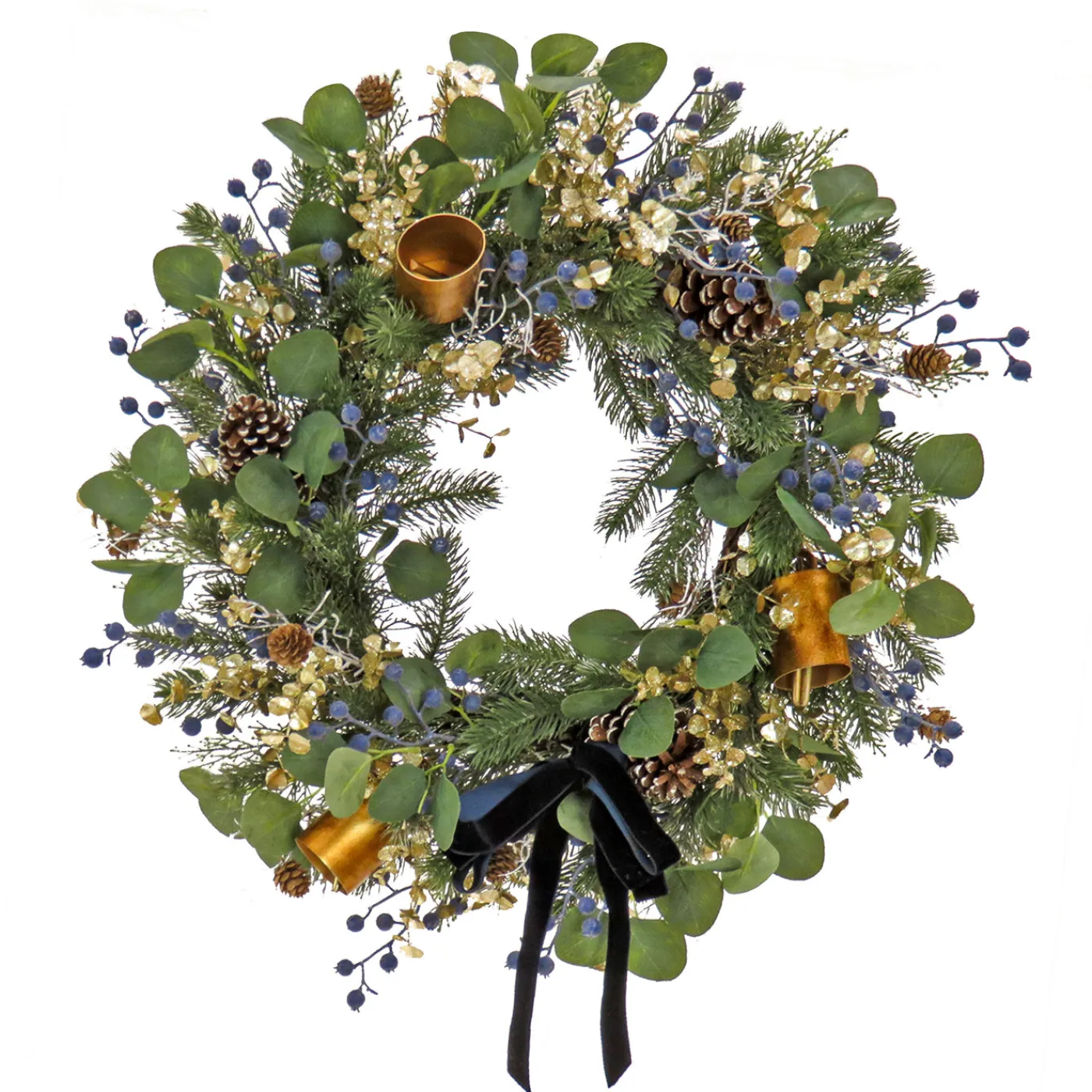 National Tree Company 28 in. HGTV Home Collection Swiss Chic Wreath
