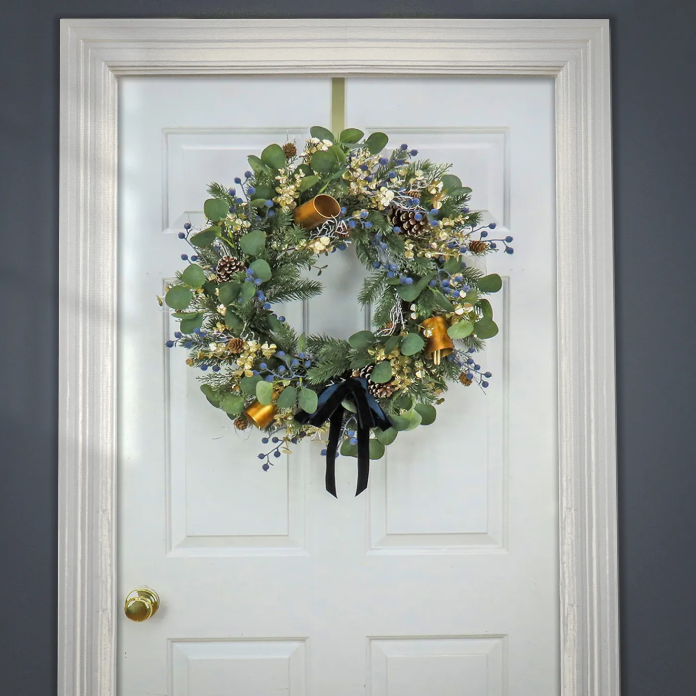 National Tree Company 28 in. HGTV Home Collection Swiss Chic Wreath