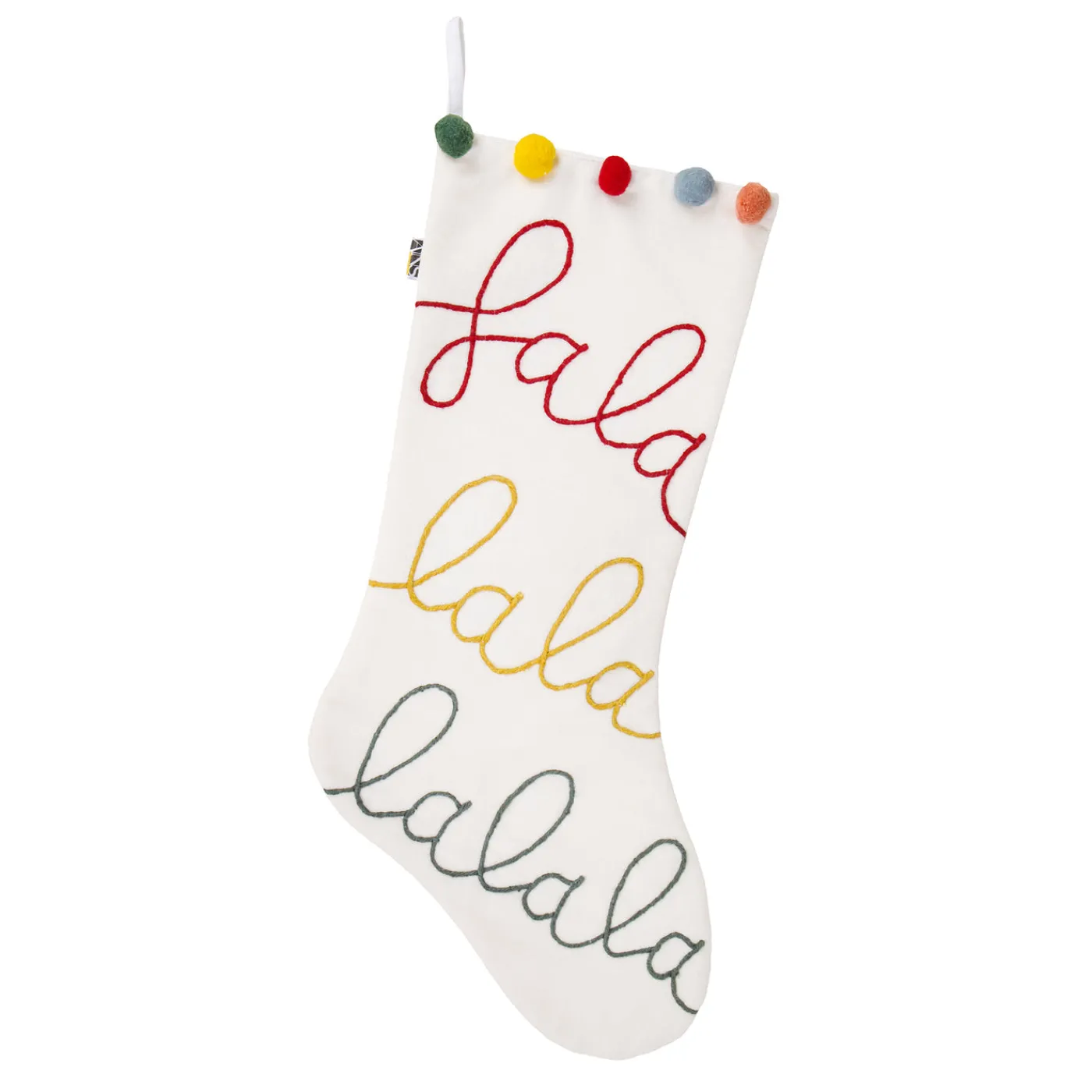 National Tree Company 20 in. HGTV Home Collection White Fa La La Stocking