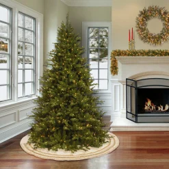 National Tree Company 52 in. HGTV Home Collection Fringe Detail Tree Skirt, Off White