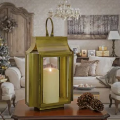National Tree Company 18 in. HGTV Home Collection Antique Bronze Lantern, Small