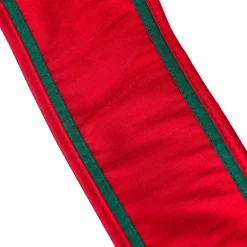 National Tree Company 3 in. HGTV Home Collection Dupioni Double-Sided Ribbon, Red & Green