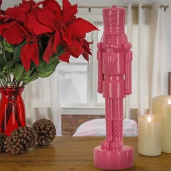 National Tree Company 18 in. HGTV Home Collection Nutcracker Christmas Decor, Pink