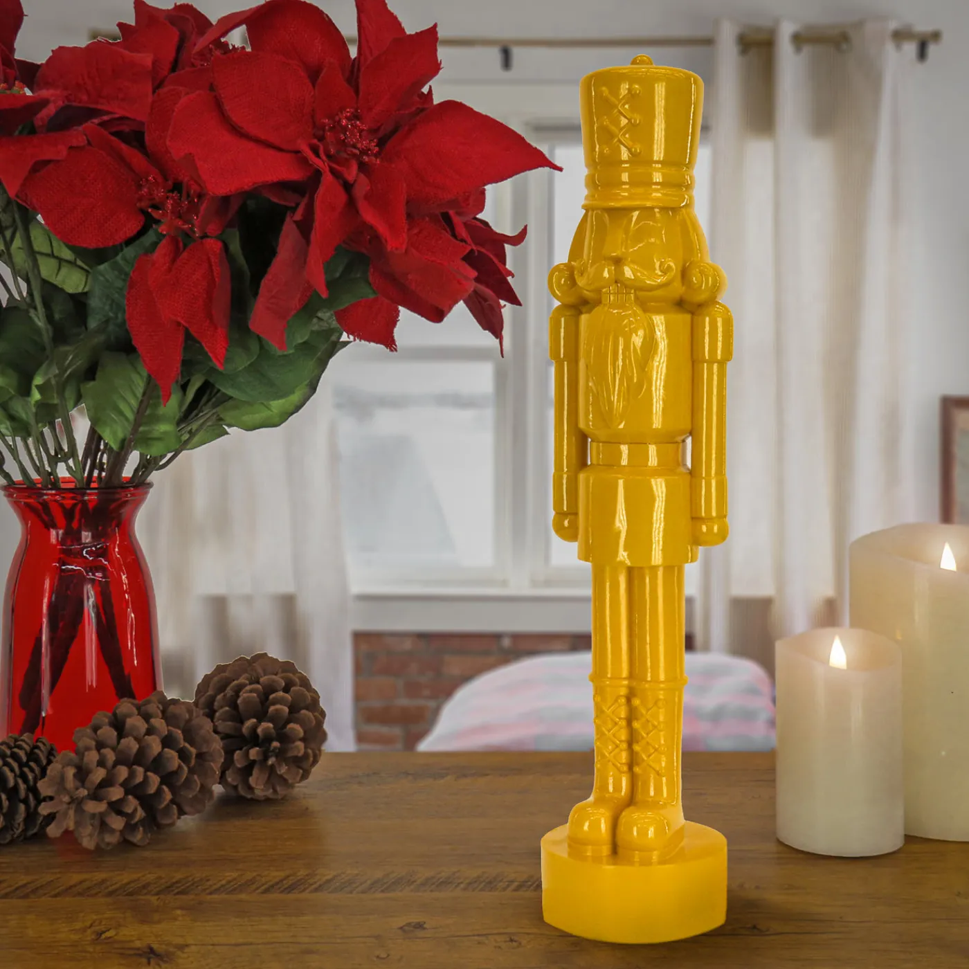National Tree Company 18 in. HGTV Home Collection Nutcracker Christmas Decor, Yellow