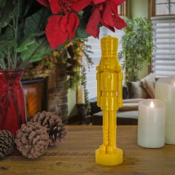 National Tree Company 12 in. HGTV Home Collection Nutcracker Christmas Decor, Yellow