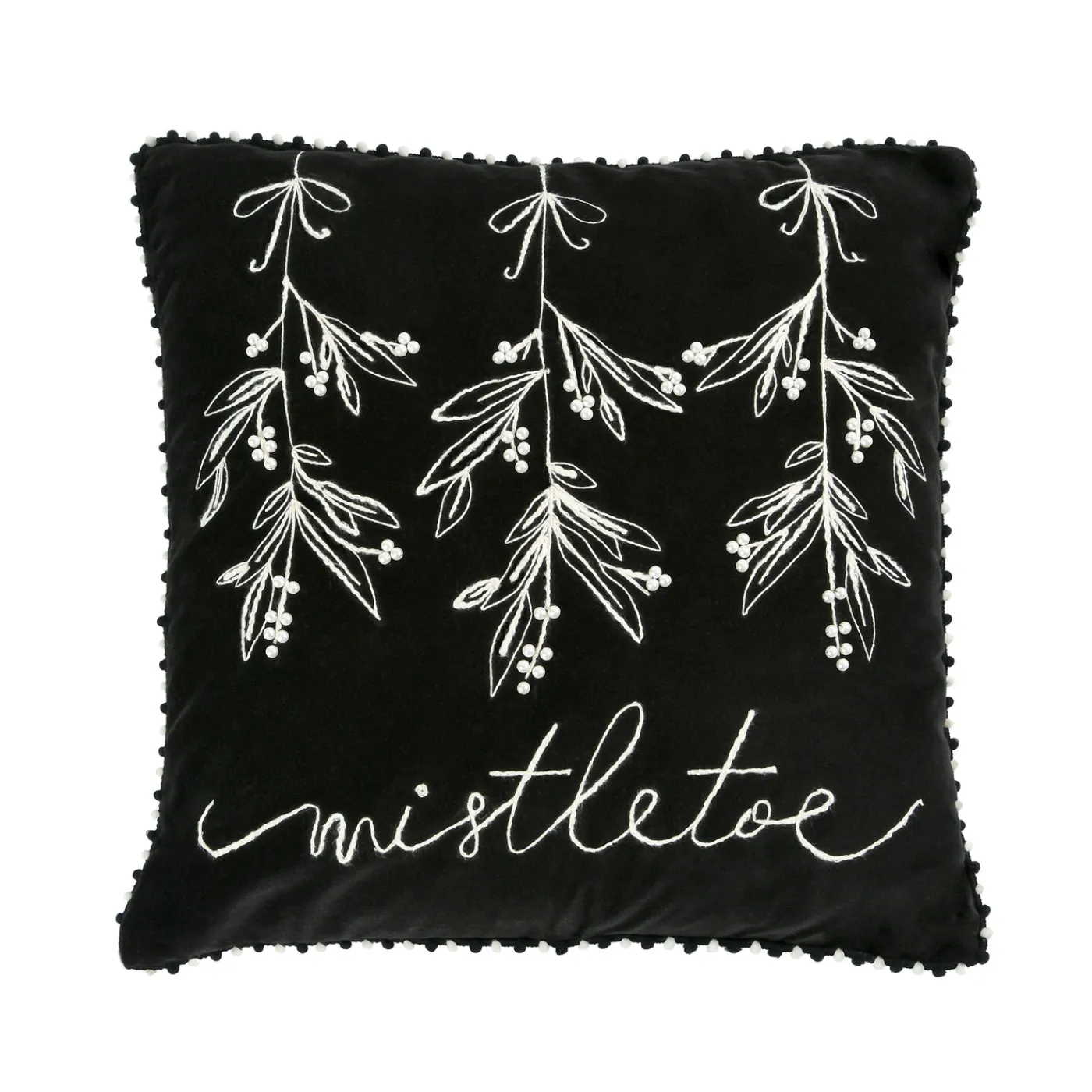 National Tree Company 18 in. HGTV Home Collection Mistletoe Pillow