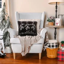 National Tree Company 18 in. HGTV Home Collection Mistletoe Pillow