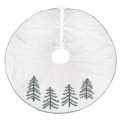 National Tree Company 52 in. HGTV Home Collection Embroidered Evergreens Tree Skirt