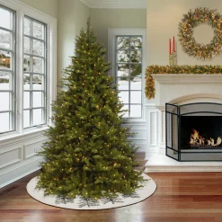 National Tree Company 52 in. HGTV Home Collection Embroidered Evergreens Tree Skirt