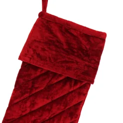National Tree Company 19 in. HGTV Home Collection Quilted Velvet Stocking, Red
