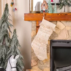 National Tree Company 20 in. HGTV Home Collection Fringe and Sequin Stocking