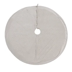 National Tree Company 60 in. HGTV Home Collection Quilted Velvet Tree Skirt, Ivory