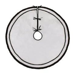 National Tree Company 52 in. HGTV Home Collection White Tree Skirt with Black Trim