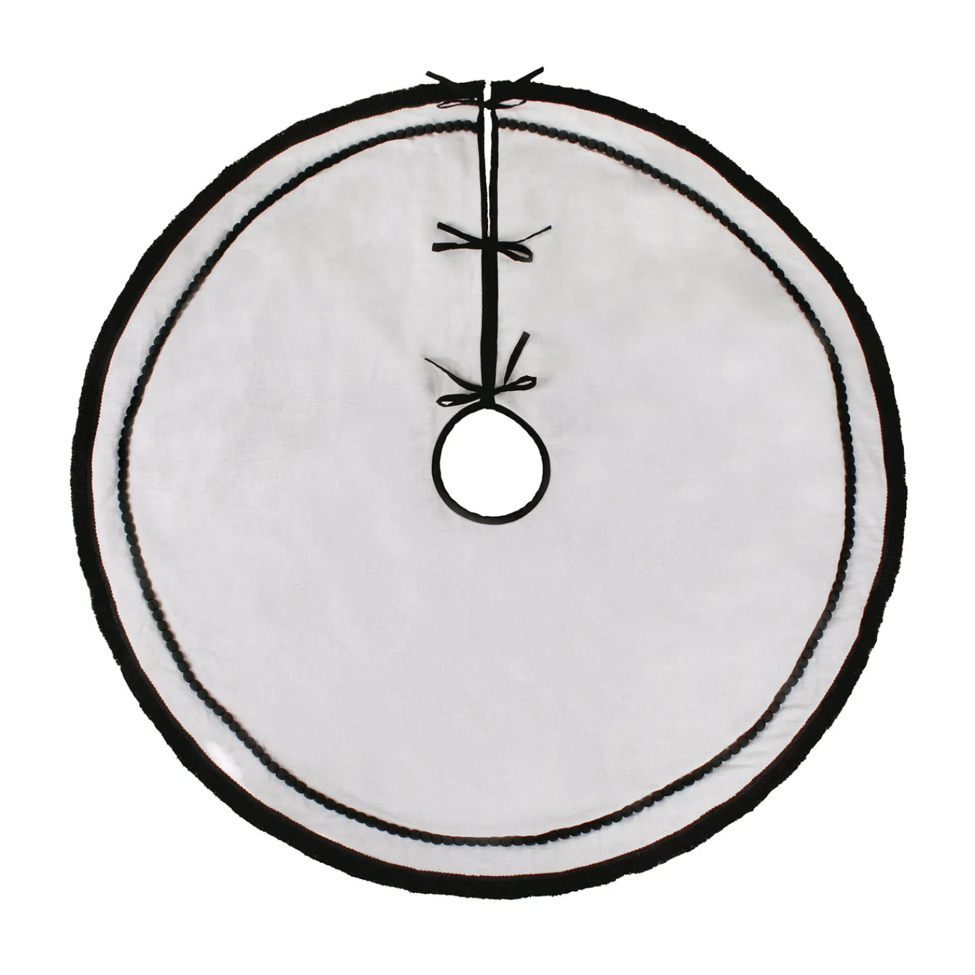National Tree Company 52 in. HGTV Home Collection White Tree Skirt with Black Trim