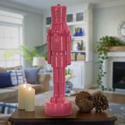 National Tree Company 24 in. HGTV Home Collection Nutcracker Christmas Decor, Pink
