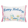 National Tree Company 20 in. HGTV Home Collection Embroidered Happy Holidays Pillow
