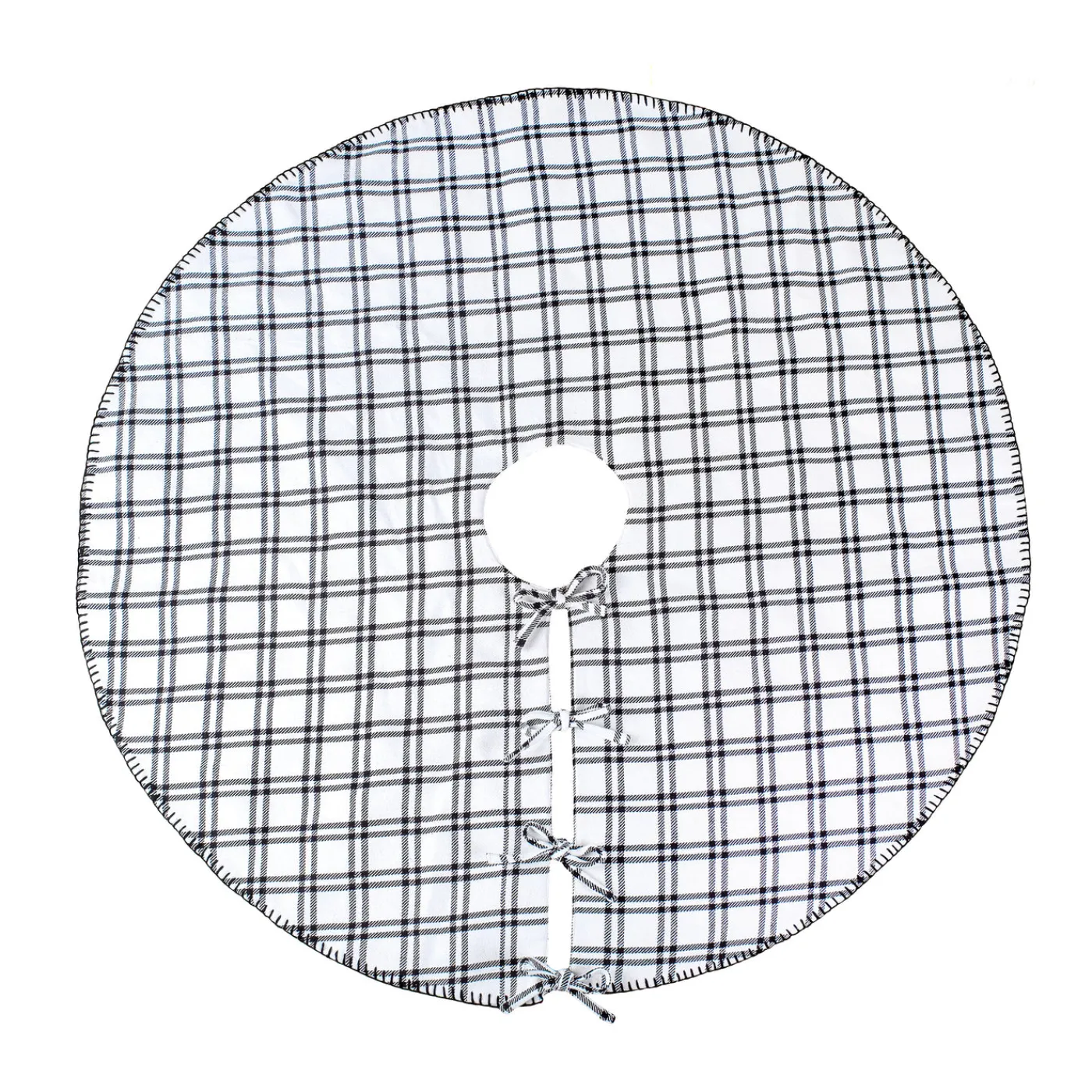 National Tree Company 48 in. HGTV Home Collection Black White Ric Rac Border Tree Skirt