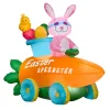 National Tree Company 54 in. Inflatable Easter Bunny in a Carrot Roadster Decoration