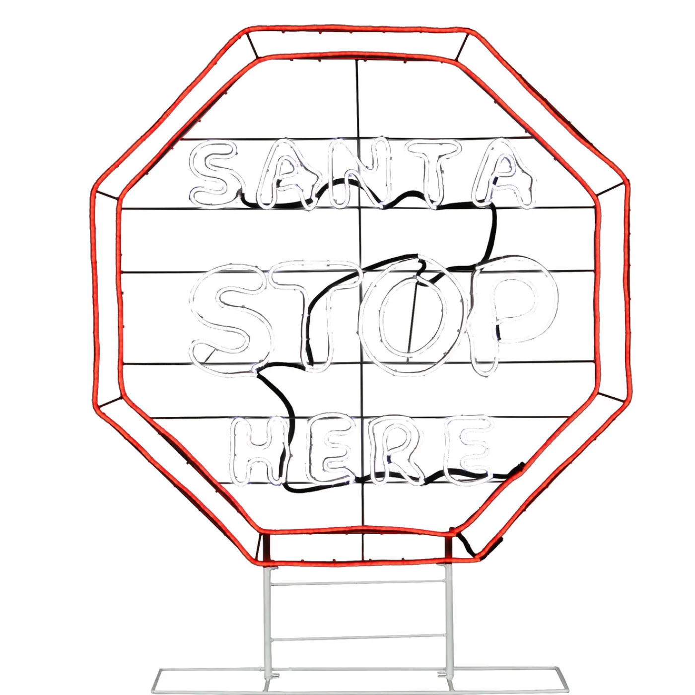 National Tree Company 44 in. LED Light Strip “Santa Stop Here in. Sign