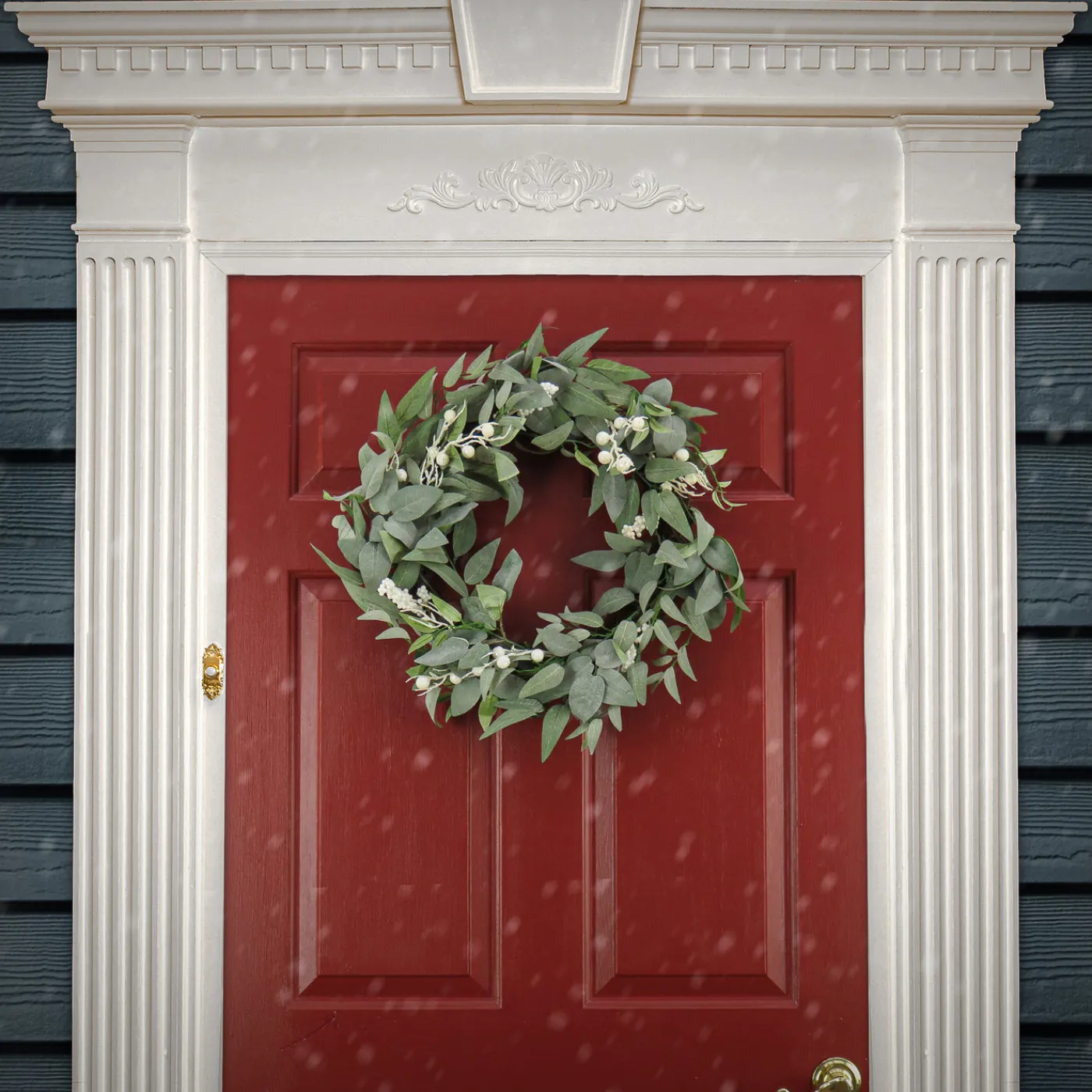 National Tree Company 24 in. Mixed Leaves Decorated Wreath