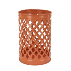 National Tree Company 12 in. Modern Design and Finish Pastel Orange Outdoor Lantern Candleholder