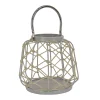 National Tree Company 10 in. Modern Design and Finish Glacier Gray Outdoor Lantern Candleholder