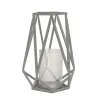 National Tree Company 10 in. Modern Design and Finish Glacier Gray Outdoor Lantern Candleholder