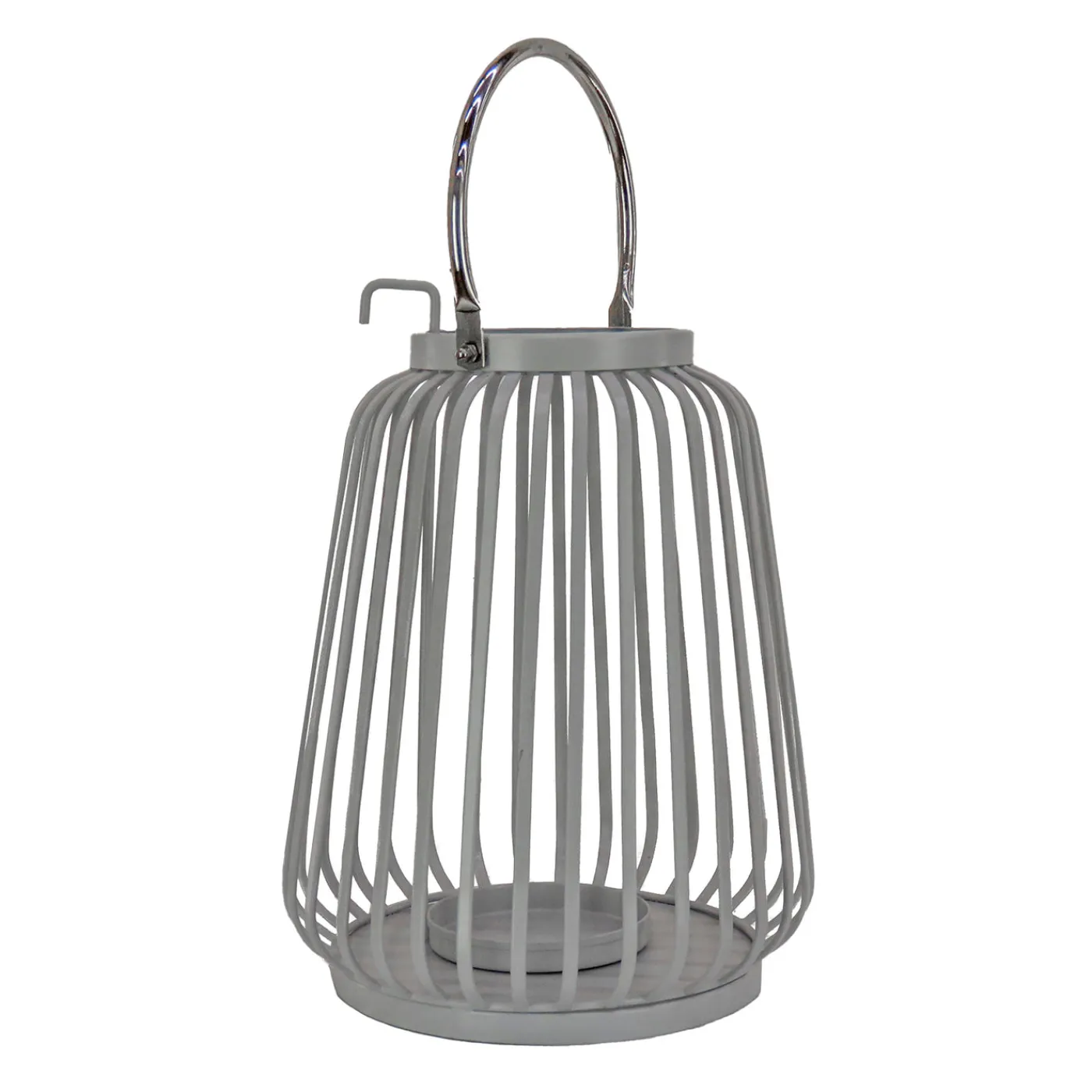 National Tree Company 13 in. Modern Design and Finish Glacier Gray Outdoor Lantern Candleholder