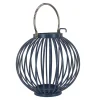 National Tree Company 11 in. Modern Design and Finish Dark Blue Outdoor Lantern Candleholder