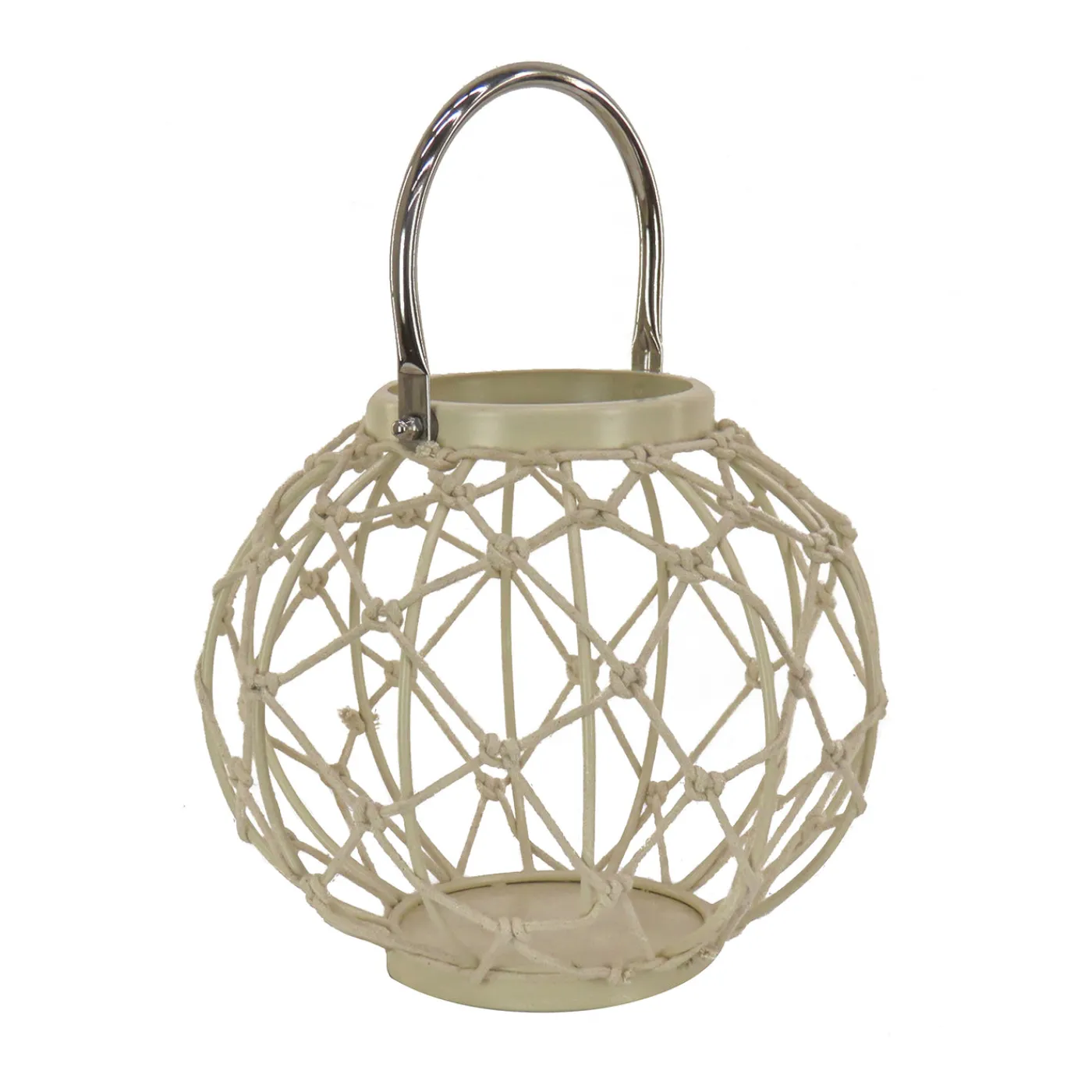 National Tree Company 9 in. Modern Design and Finish Bleached Sand Outdoor Lantern Candleholder