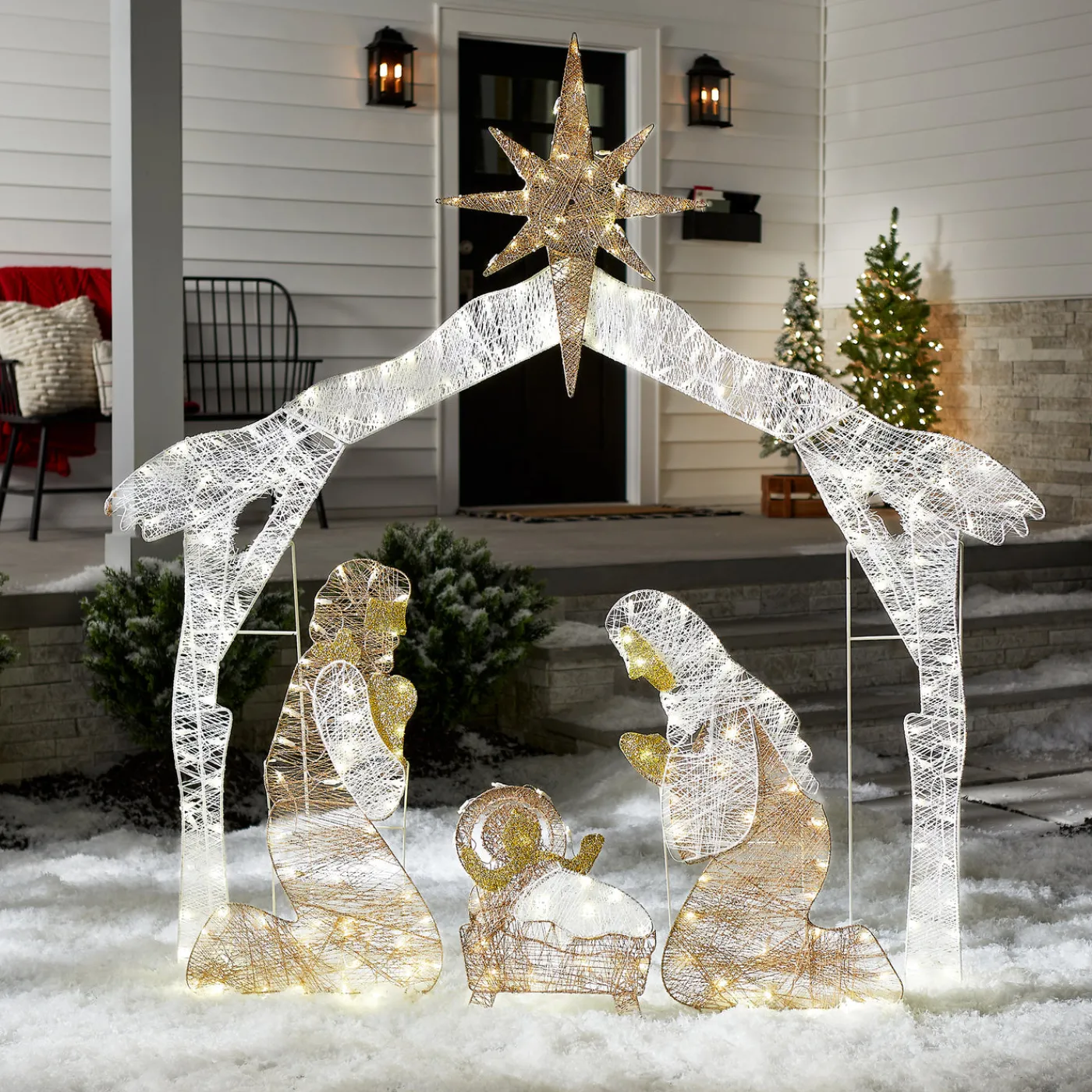 National Tree Company 72 in. Nativity Scene with White LED Lights