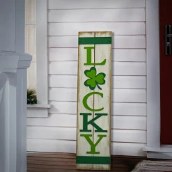 National Tree Company 48 in. Patrick's Day Lucky Wooden Sign Porch Decoration