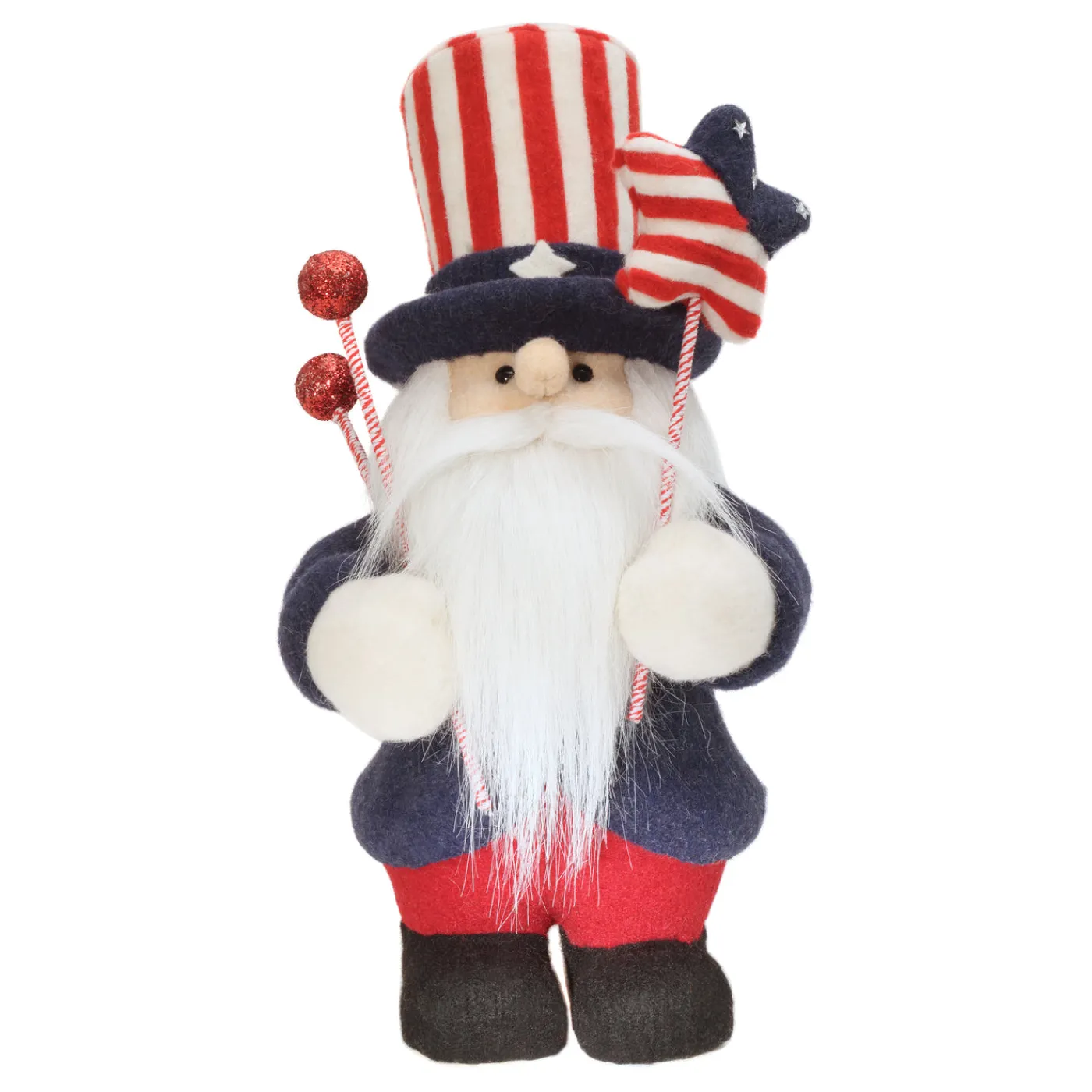 National Tree Company 18 in. Patriotic Gnome Decoration in Red, White and Blue Attire