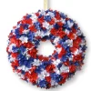 National Tree Company 14 in. Patriotic Hydrangea Wreath