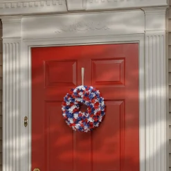 National Tree Company 14 in. Patriotic Hydrangea Wreath