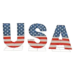 National Tree Company 18 in. Patriotic USA Outdoor Light up Lawn Decor with LED Lights