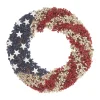 National Tree Company 19 in. Patriotic Wreath with Red White and Blue Berry Clusters White Stars