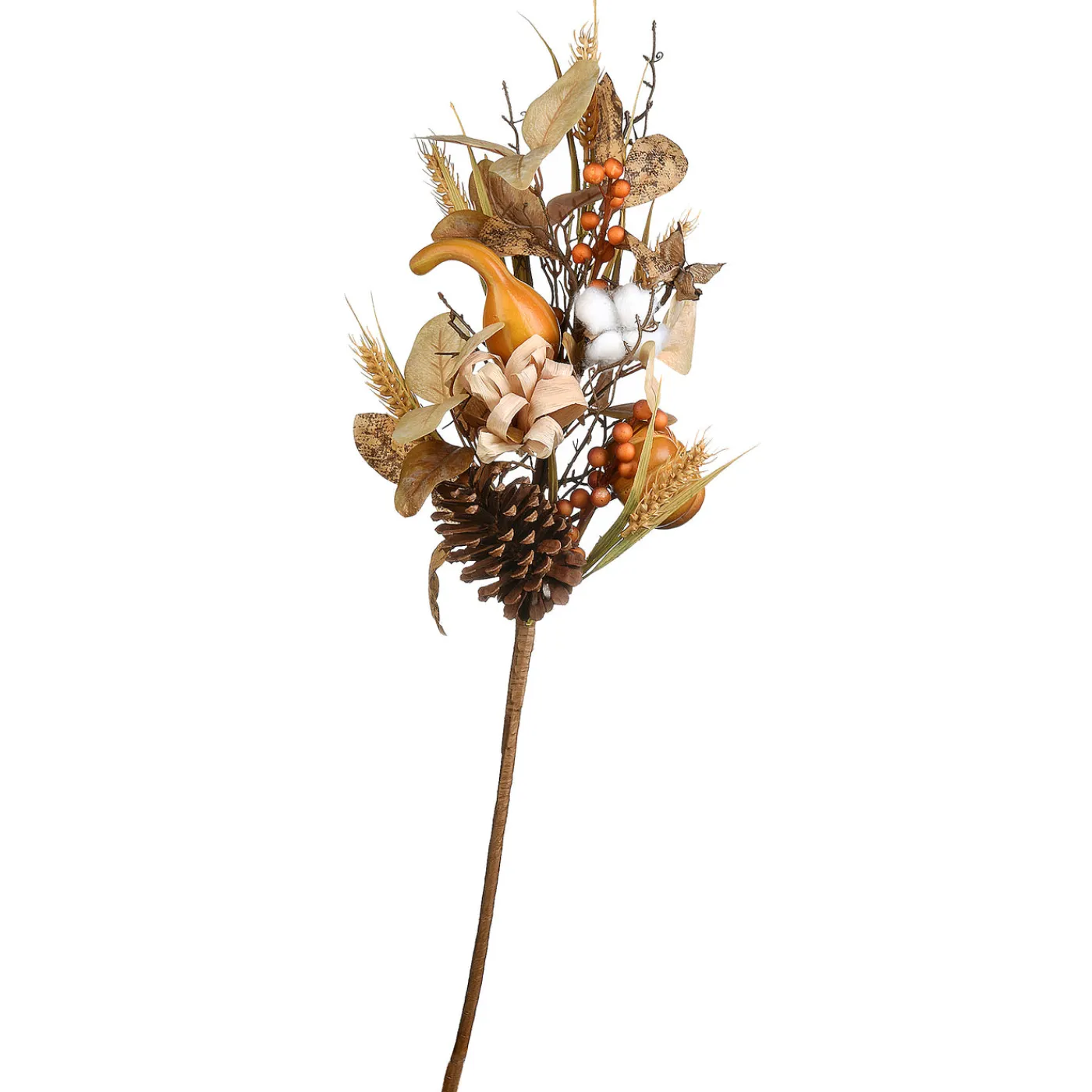 National Tree Company 28 in. 2-Piece Fall Bouquet, Decorated with Gourds, Berry Clusters, Pine Cones, Assorted Leaves